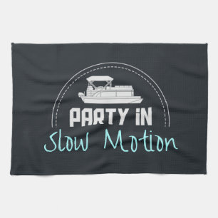 Pontoon Party in slow motion Kitchen Towel