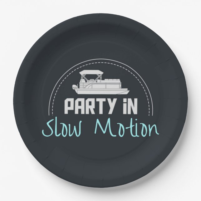 Pontoon Party in slow motion Paper Plates (Front)