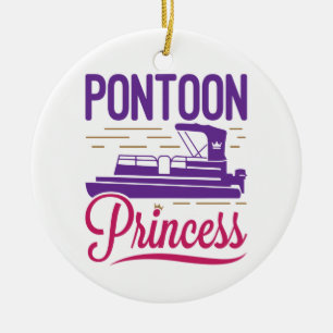 Pontoon Princess Pontooning Motor Boating Ceramic Ornament