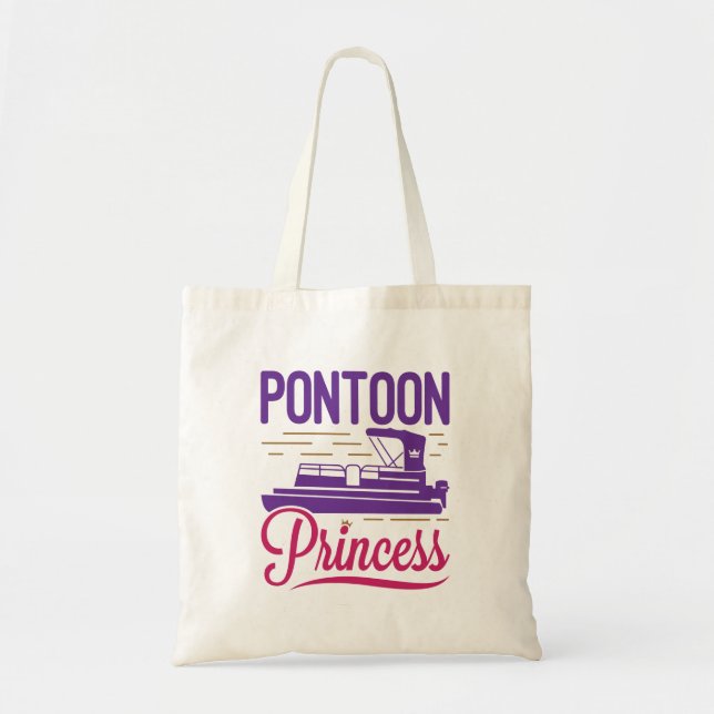 Pontoon Princess Pontooning Motor Boating Tote Bag (Front)