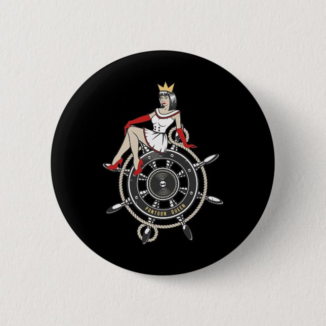 Pontoon Queen  Button (Front)