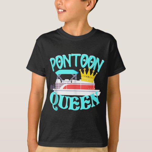 Pontoon Queen Funny Boating Lake Summer Gift  T_Shirt