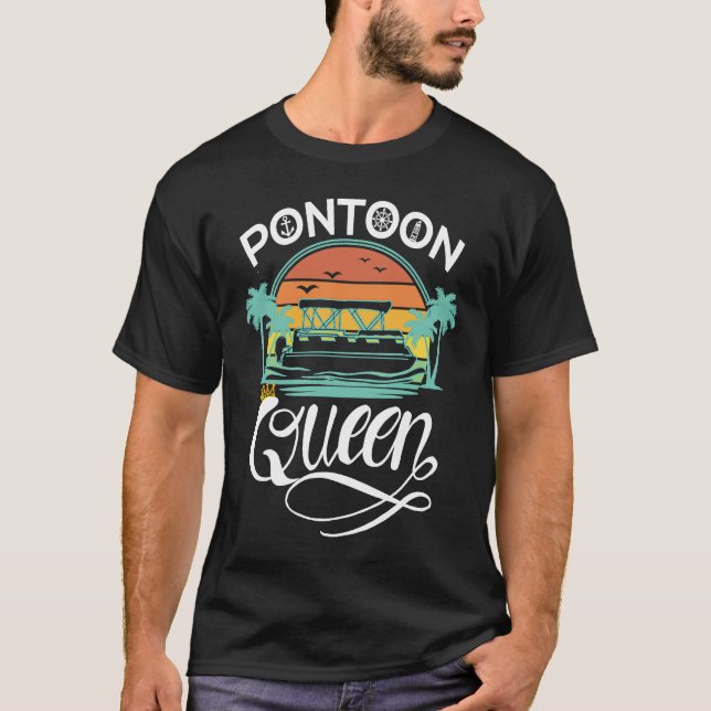Pontoon Queen  Pontoon Boat Accessories T-Shirt (Front)