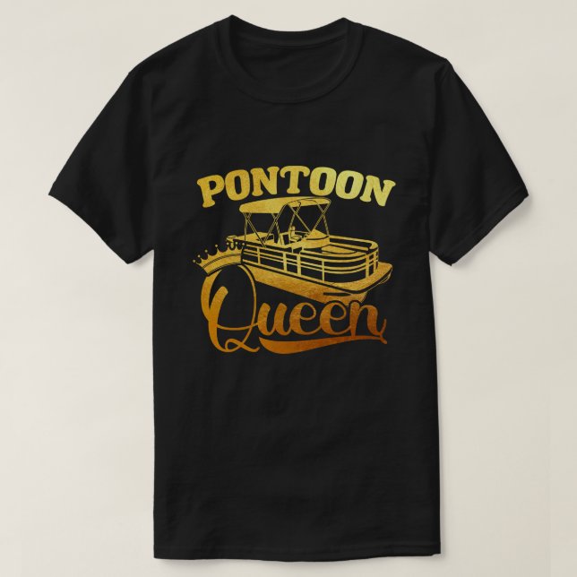 Pontoon Queen Shirt Funny Pontoon Boat (Design Front)