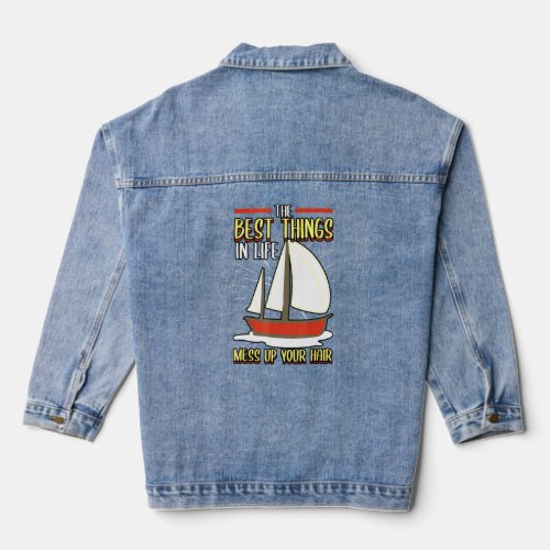 Pontoon The Best Things In Life Mess Up Your Hair  Denim Jacket
