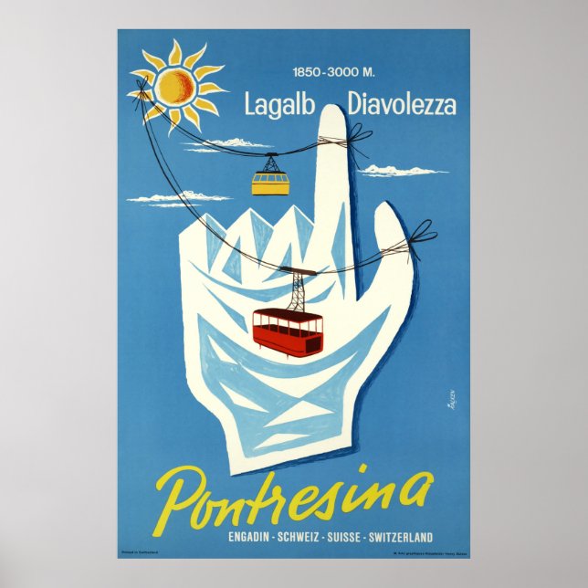 Pontresina, Engadin,Switzerland,Travel Poster (Front)