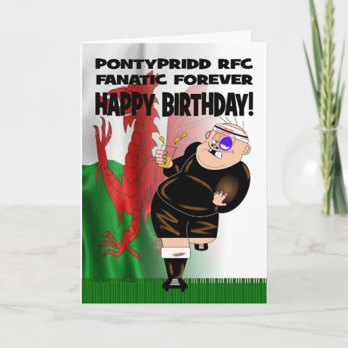 Pontypridd RFC Fanatic Forever Rugby Birthday Card