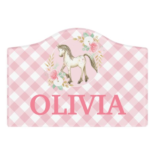 Pony and Flowers Girls Room Sign horse theme room