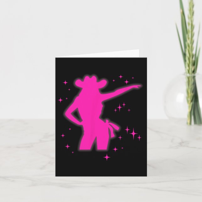 Pony And Heels Lover Pink Girls Clubs Disco Birthd Card (Front)