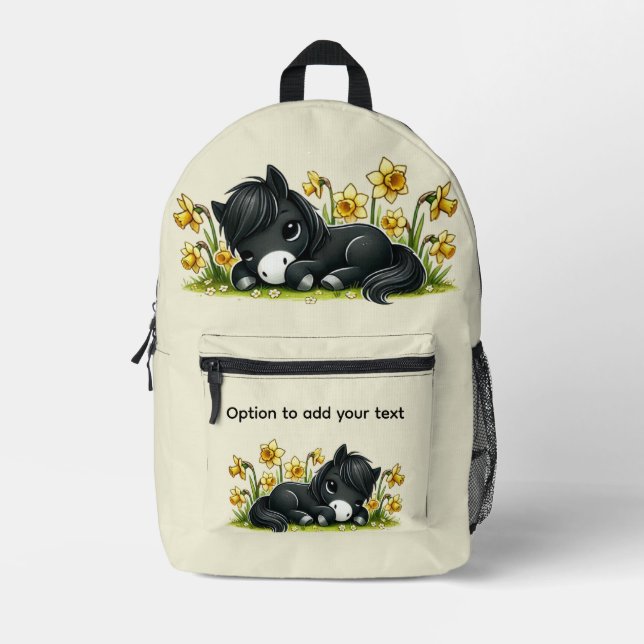 Pony and Petals Printed Backpack (Front)