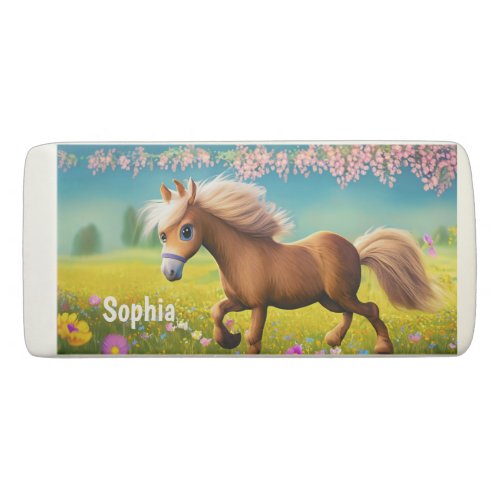 Pony Animal for Kids Cute Personalized Girly Name Eraser