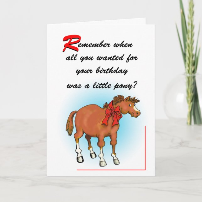 Pony Birthday Card (Front)