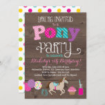 Pony Birthday Party Invitation at Zazzle