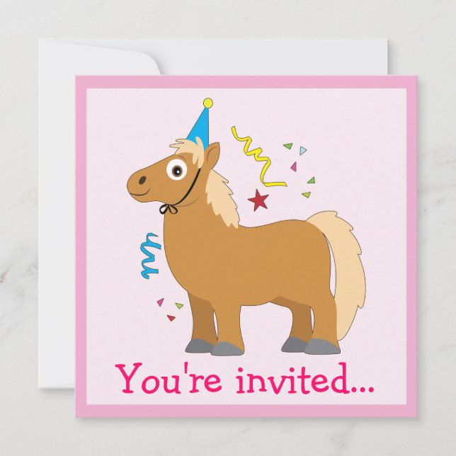 Pony Birthday Party Invitation (Front)