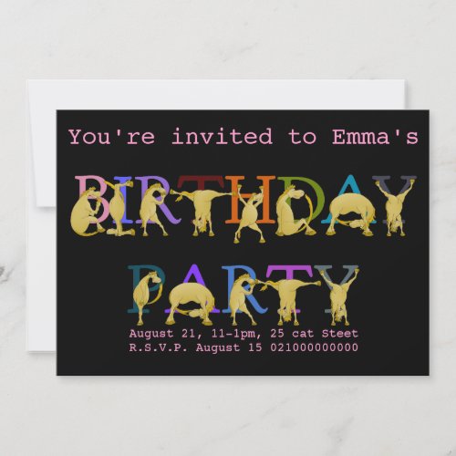 Pony Birthday party invitation bright colored Invitation