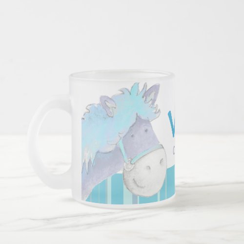 Pony blue dressage champion name kids mug