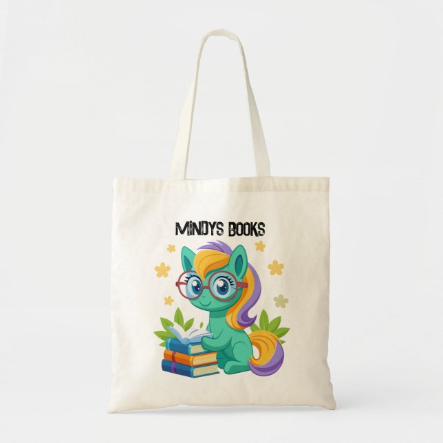 Pony Book Tote Bag for kids Personalize Name Text (Front)