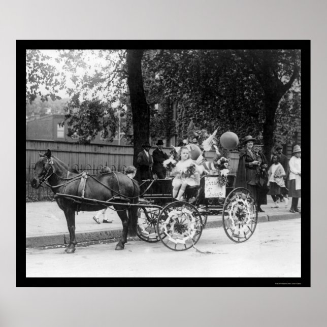 Pony Cart Girl and Dogs 1921 Poster (Front)