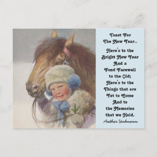 Pony Childhood Memory New Year's Toast Postcards