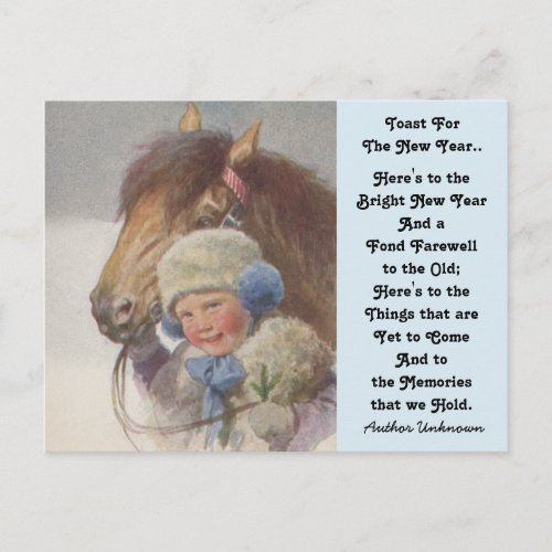Pony Childhood Memory New Years Toast Postcards