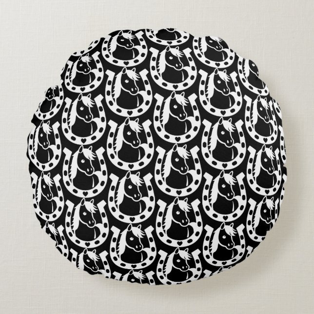 Pony Club Rider Round Pillow (Front)