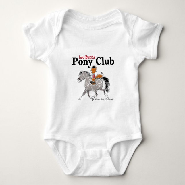 Pony Club T grey.jpg Baby Bodysuit (Front)