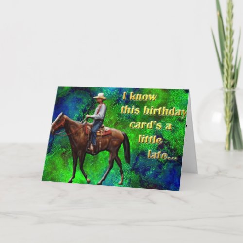 Pony Express belated birthday card