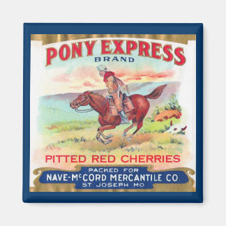 Pony Express Cherries Advertisement Magnet