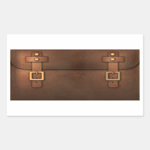 Pony Express leather saddle bag Rectangular Sticker