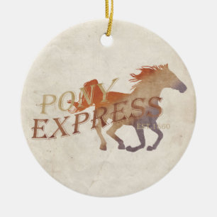 Pony Express Vintage Ceramic Ornament