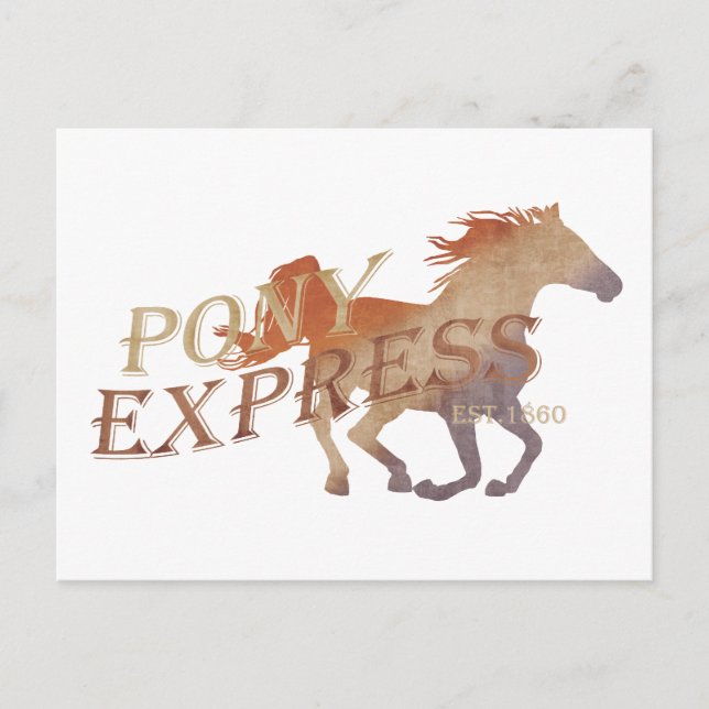Pony Express Vintage Postcard (Front)