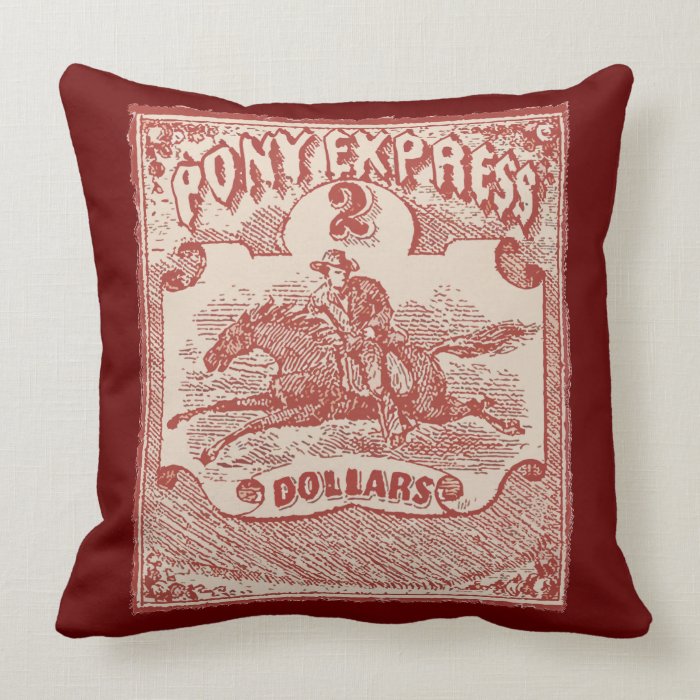 Pony Express Vintage Stamp Pillows