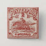 Pony Express Vintage Stamp Pinback Button at Zazzle