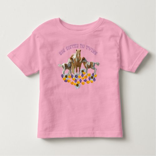 Pony Family BIG SISTER TO TWINS Toddler T_shirt