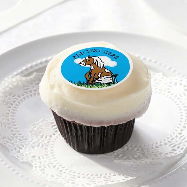 Pony Farm Animals Themed Baby Shower or Birthday Edible Frosting Rounds (Cupcake)