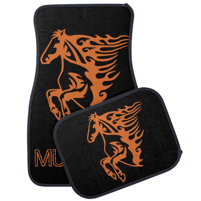 Pony Horse Stallion Steed Madagascar Orange Car Floor Mat (Set)