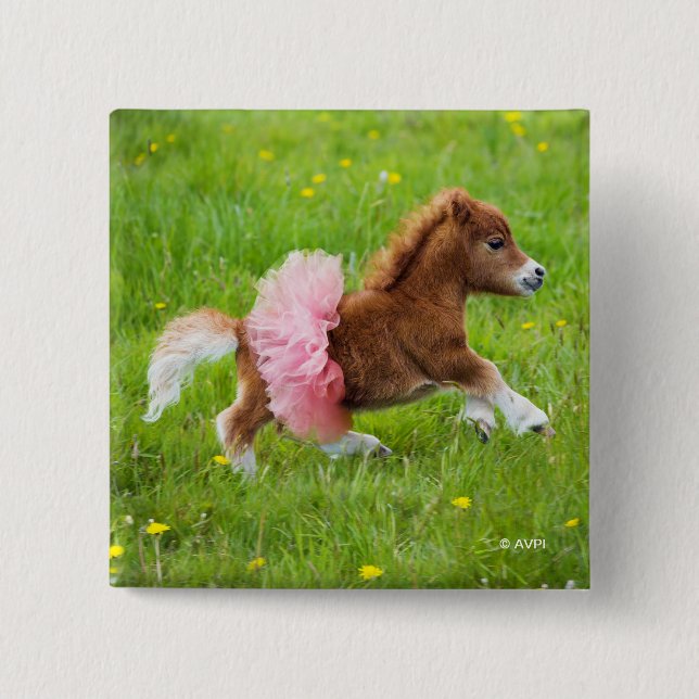 Pony in Tutu Button (Front)
