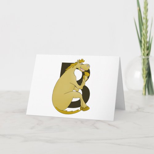 Pony Monogram Letter B Note Card