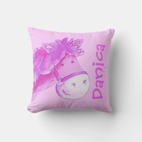 Pony name  birth newborn gift pale purple pillow