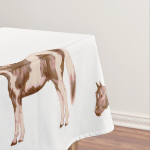 Pony Of The Americas Bright Brown Watercolor Tablecloth