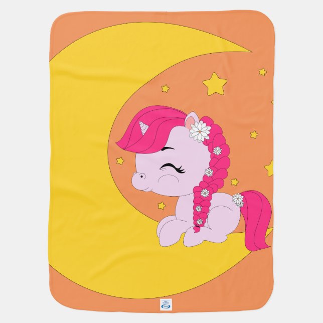 Pony on the moon - Baby blanket (Back)