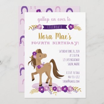 Pony Party Girl Invitation by goskell at Zazzle
