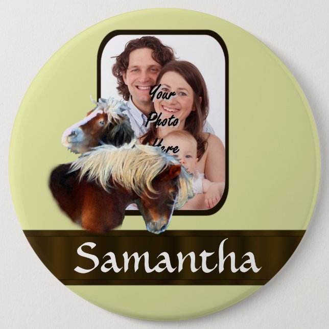 Pony photo template button (Front)