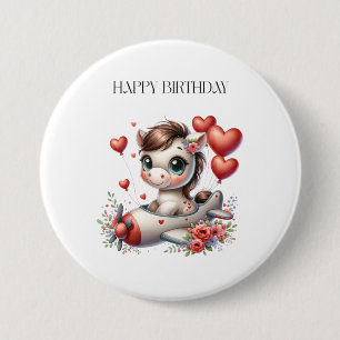 Pony Pilot Birthday Button