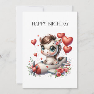 Pony Pilot Birthday Card