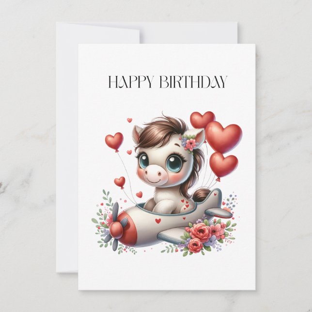 Pony Pilot Birthday Invitation (Front)