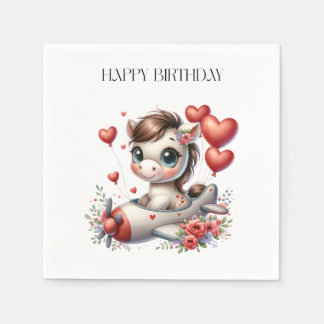 Pony Pilot Birthday Napkins