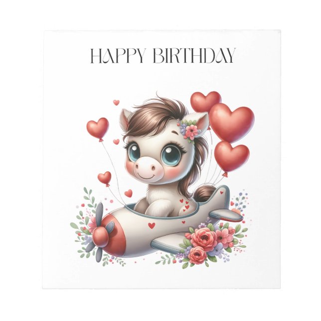 Pony Pilot Birthday Notepad (Front)