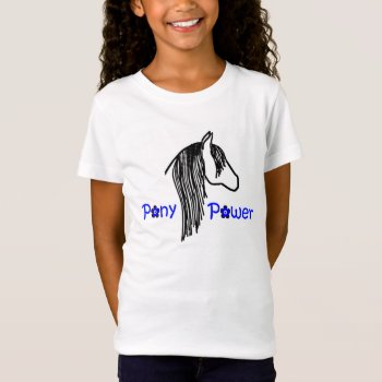Pony Power Black And Blue T-shirt For Girls by TheCutieCollection at Zazzle