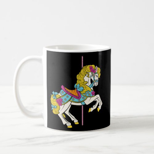 Pony Round Carousel Colorful Horse Carnival State  Coffee Mug